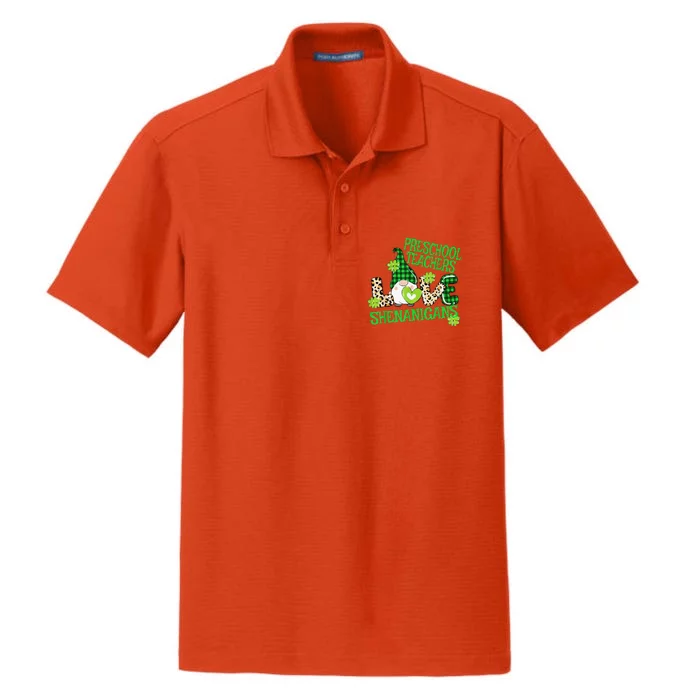 Preschool Teacher St Patricks Day PreK Shenanigans LOVE Dry Zone Grid Performance Polo