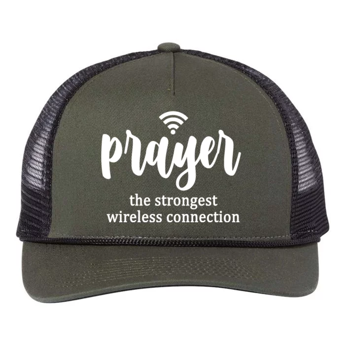 Prayer The Strongest Wireless Connection Retro Rope Trucker Hat Cap