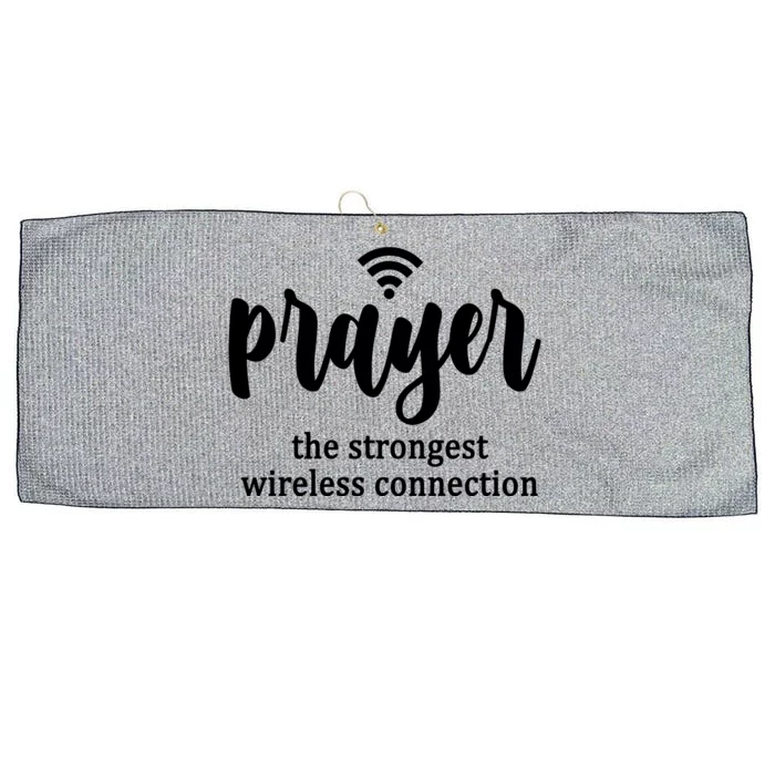 Prayer The Strongest Wireless Connection Large Microfiber Waffle Golf Towel