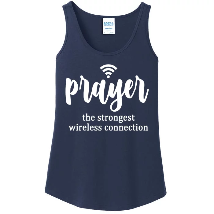 Prayer The Strongest Wireless Connection Ladies Essential Tank