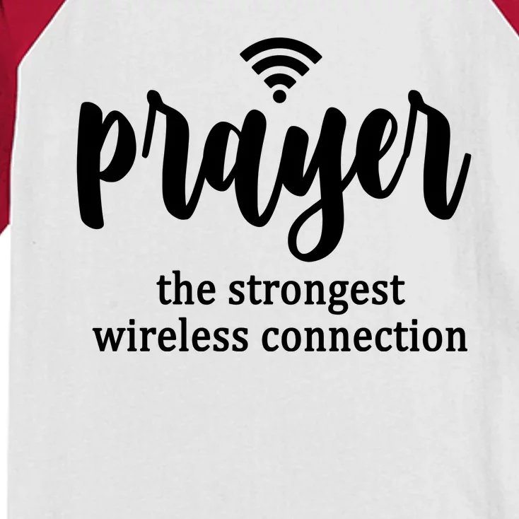 Prayer The Strongest Wireless Connection Kids Colorblock Raglan Jersey