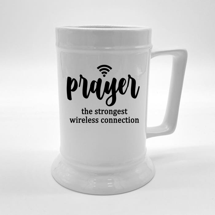 Prayer The Strongest Wireless Connection Front & Back Beer Stein