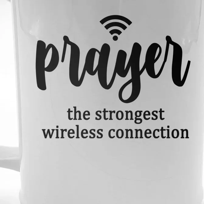 Prayer The Strongest Wireless Connection Front & Back Beer Stein