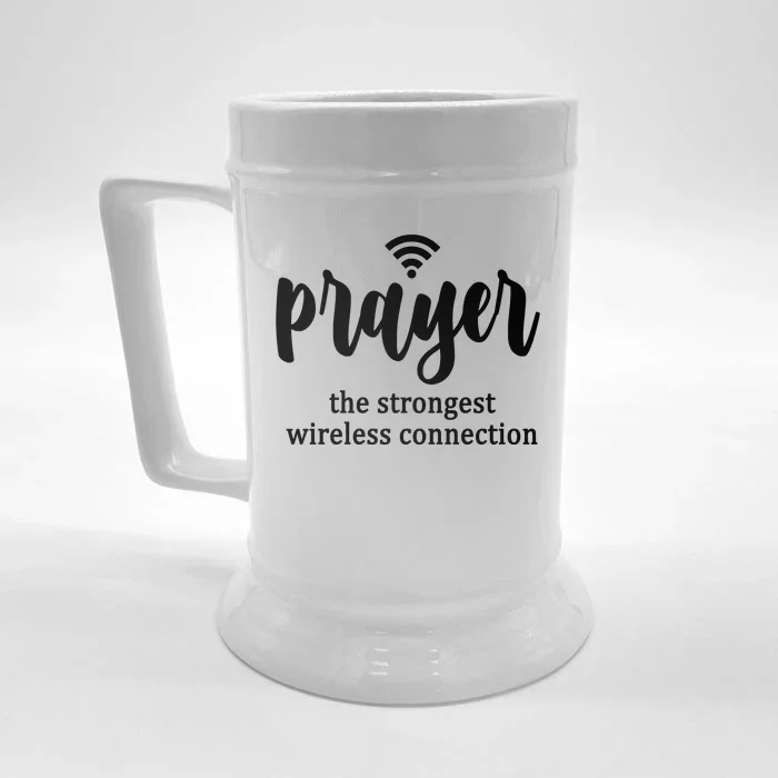 Prayer The Strongest Wireless Connection Front & Back Beer Stein