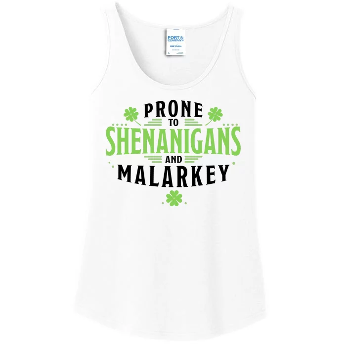 Prone To Shenanigans And Malarkey St Patricks Day Ladies Essential Tank