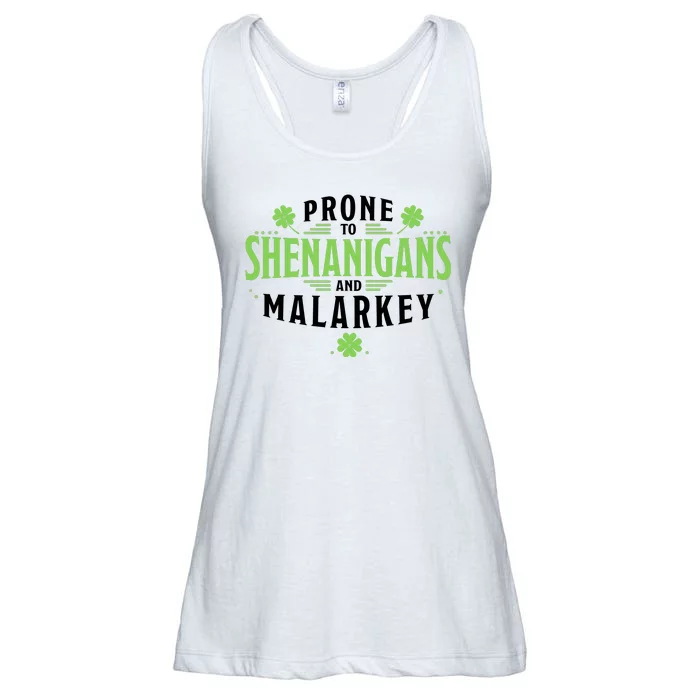 Prone To Shenanigans And Malarkey St Patricks Day Ladies Essential Flowy Tank