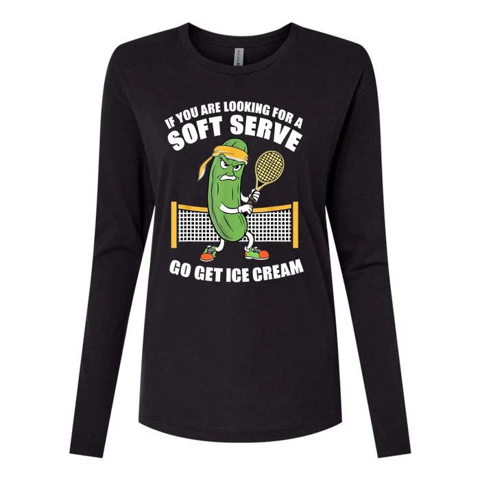 Pickle Tennis Soft Serve Ice Cream Funny Pickleball Playing Gift Womens Cotton Relaxed Long Sleeve T-Shirt