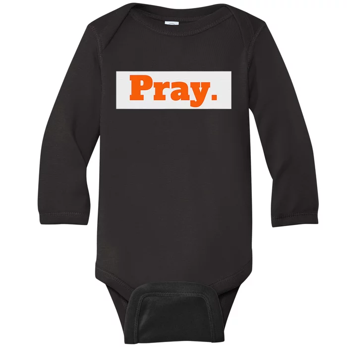 Pray Trendy 's Graphic Spiritual Christian Baby Long Sleeve Bodysuit