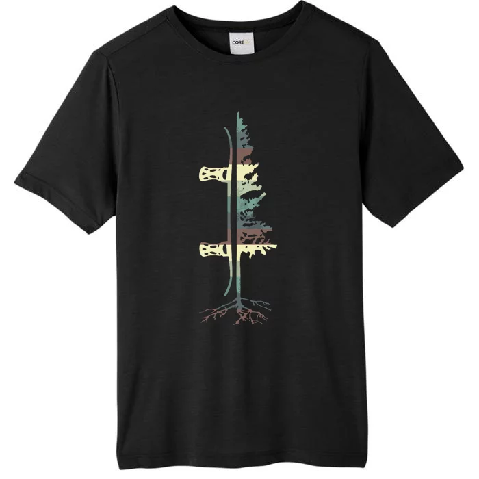 Pine Tree Snowboard Snowboarding Gift ChromaSoft Performance T-Shirt