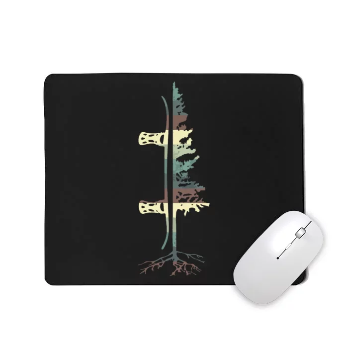 Pine Tree Snowboard Snowboarding Gift Mousepad