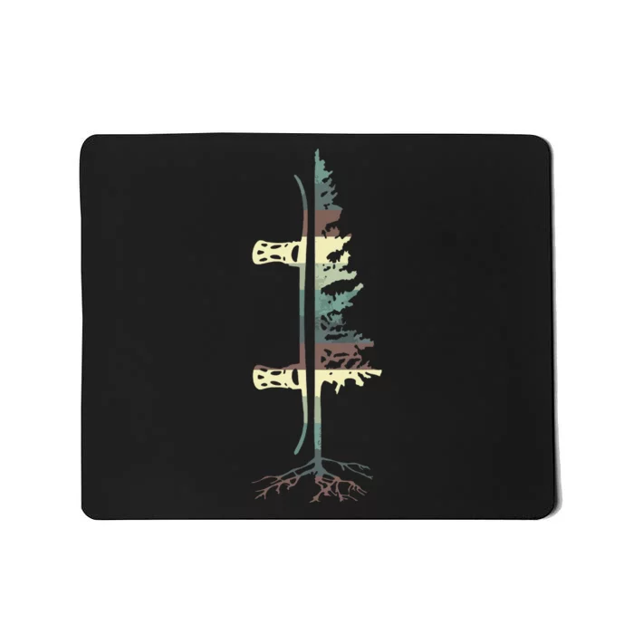 Pine Tree Snowboard Snowboarding Gift Mousepad