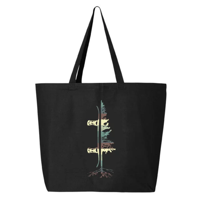 Pine Tree Snowboard Snowboarding Gift 25L Jumbo Tote