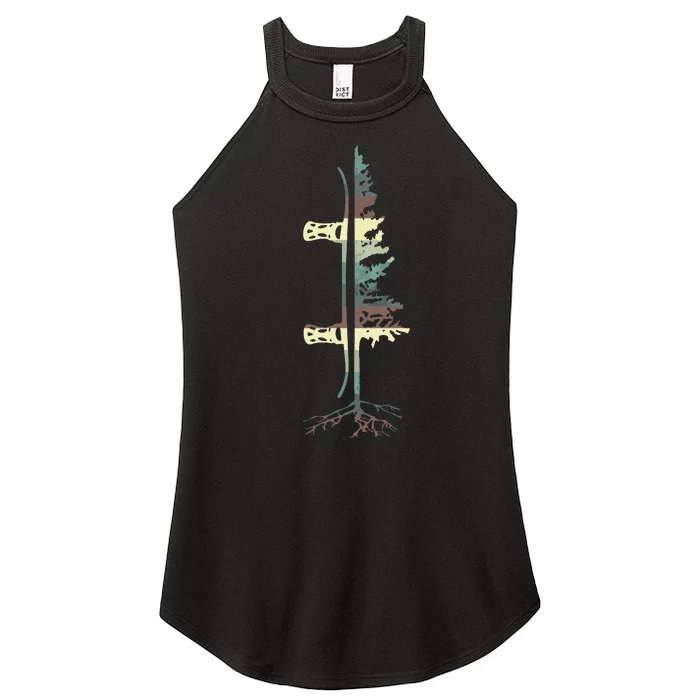 Pine Tree Snowboard Snowboarding Gift Women’s Perfect Tri Rocker Tank