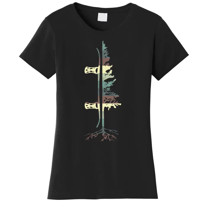 Pine Tree Snowboard Snowboarding Gift Women's T-Shirt