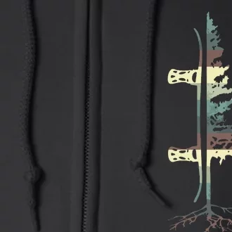 Pine Tree Snowboard Snowboarding Gift Full Zip Hoodie