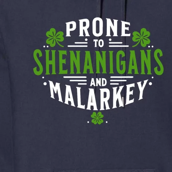 Prone To Shenanigans And Malarkey St Patricks Day Premium Hoodie