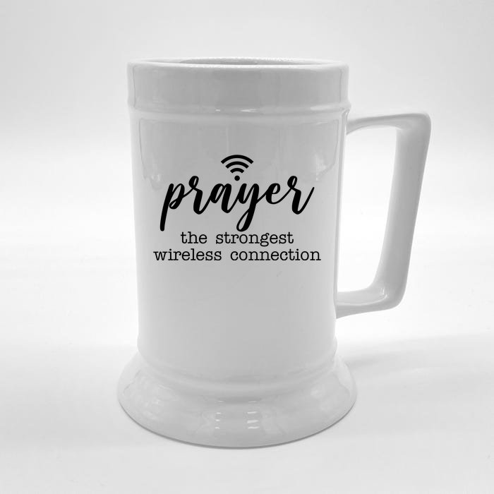 Prayer The Strongest Wireless Connection Front & Back Beer Stein