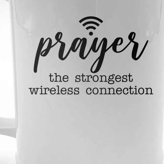 Prayer The Strongest Wireless Connection Front & Back Beer Stein