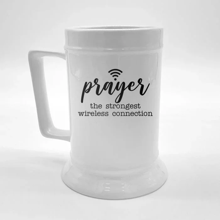 Prayer The Strongest Wireless Connection Front & Back Beer Stein