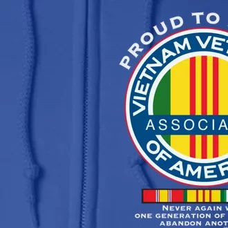 Proud To Serve Vietnam Veterans Associates Of America Meaningful Gift Full Zip Hoodie