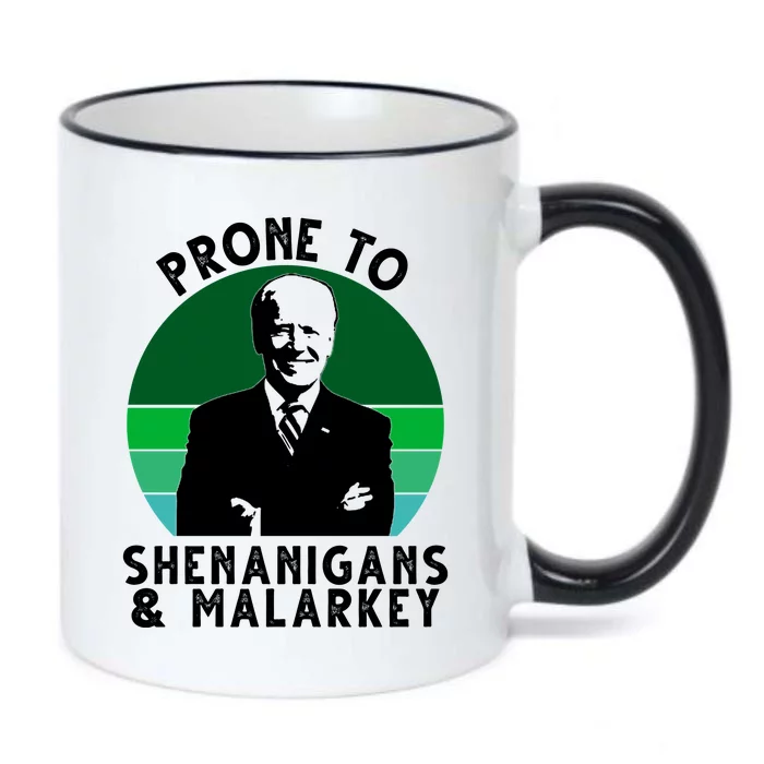 Prone To Shenanigans And Malarkey Funny Joe Biden Black Color Changing Mug