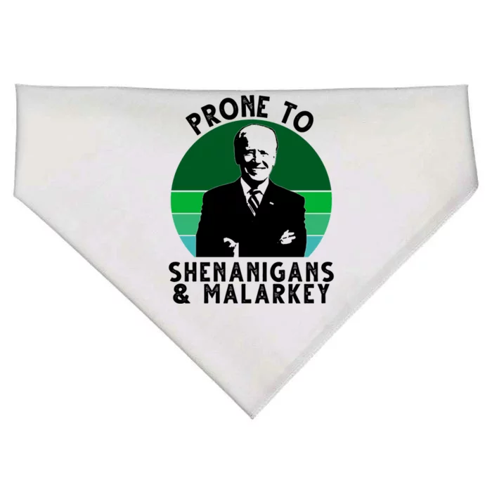 Prone To Shenanigans And Malarkey Funny Joe Biden USA-Made Doggie Bandana