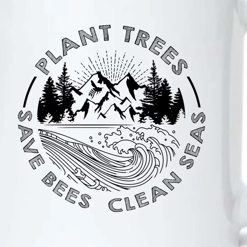 Plant Trees Save Bees Clean Seas Environt Gift Black Color Changing Mug