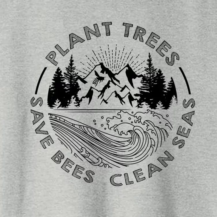 Plant Trees Save Bees Clean Seas Environt Gift Women's Crop Top Tee