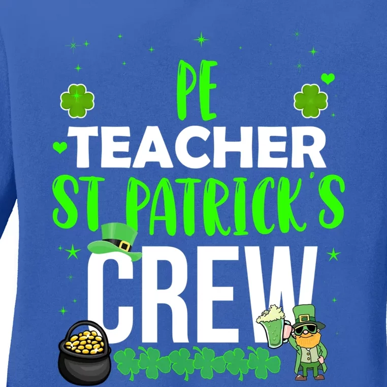 Pe Teacher St Patrick's Crew Funny Matching Costume Sport Gift Ladies Long Sleeve Shirt