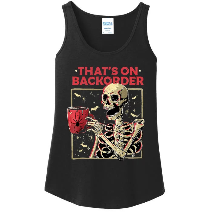 Pharmacy Tech Skeleton ThatS Backorder Funny Halloween Ladies Essential Tank