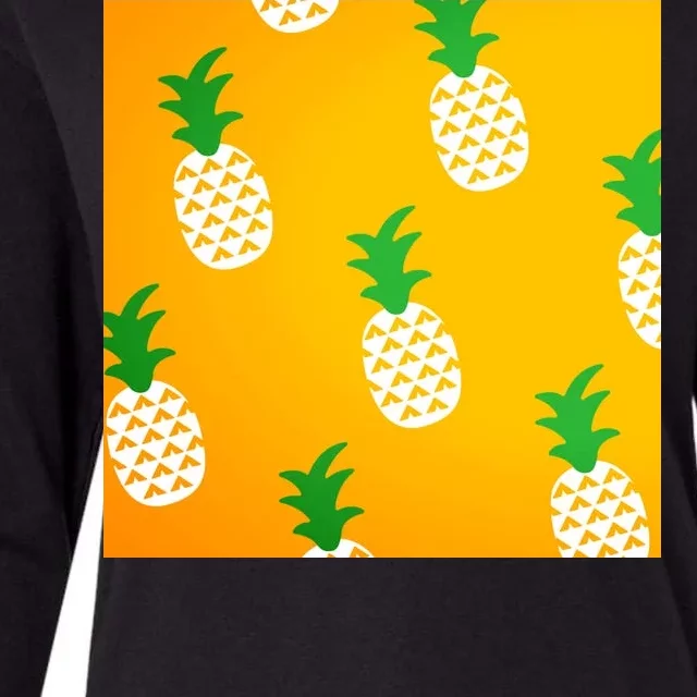 Pineapple Tropical Summer Womens Cotton Relaxed Long Sleeve T-Shirt