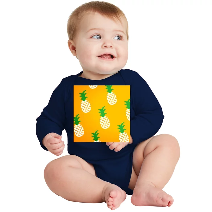 Pineapple Tropical Summer Baby Long Sleeve Bodysuit