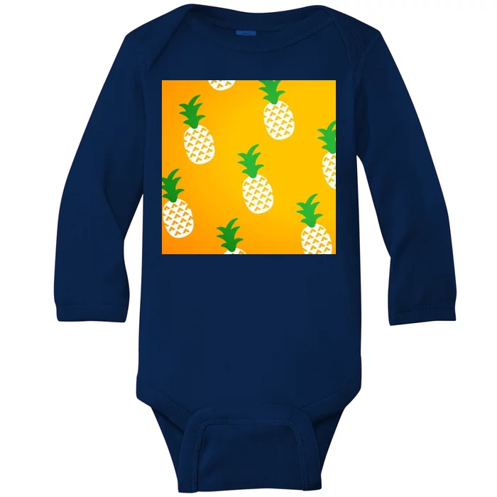 Pineapple Tropical Summer Baby Long Sleeve Bodysuit