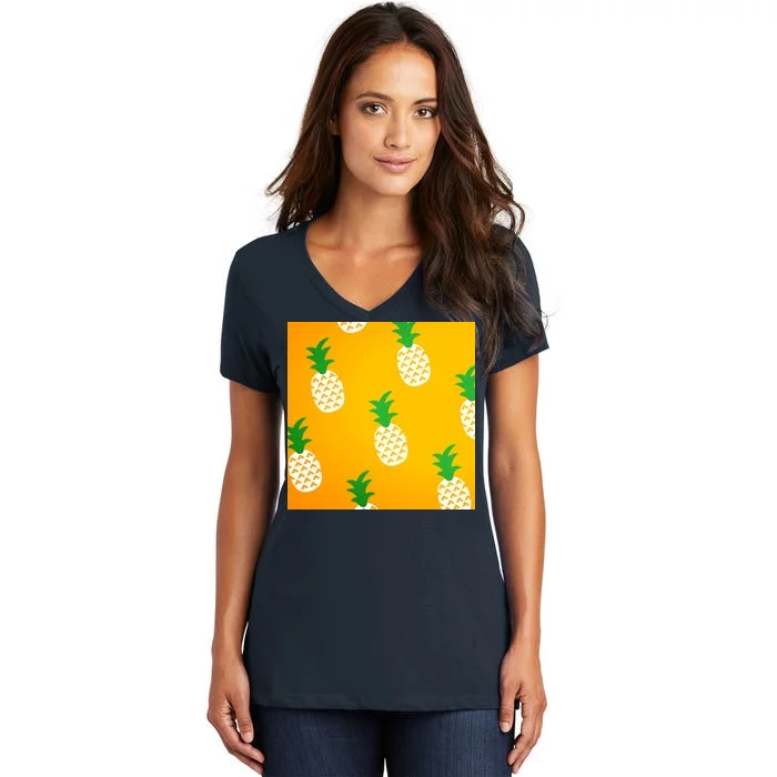 Pineapple Tropical Summer Women's V-Neck T-Shirt