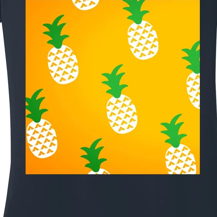 Pineapple Tropical Summer Women's V-Neck T-Shirt