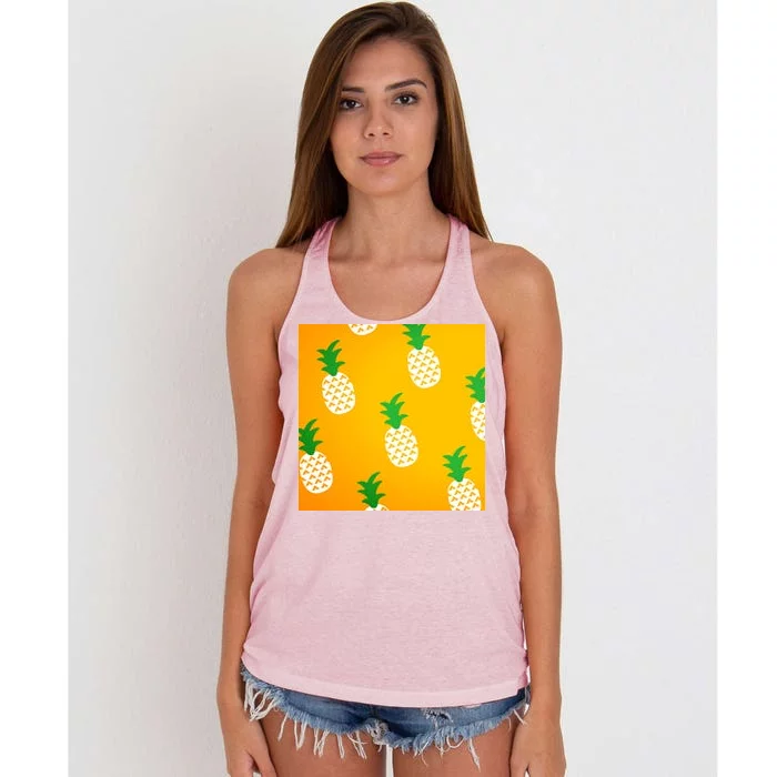 Pineapple Tropical Summer Women's Knotted Racerback Tank