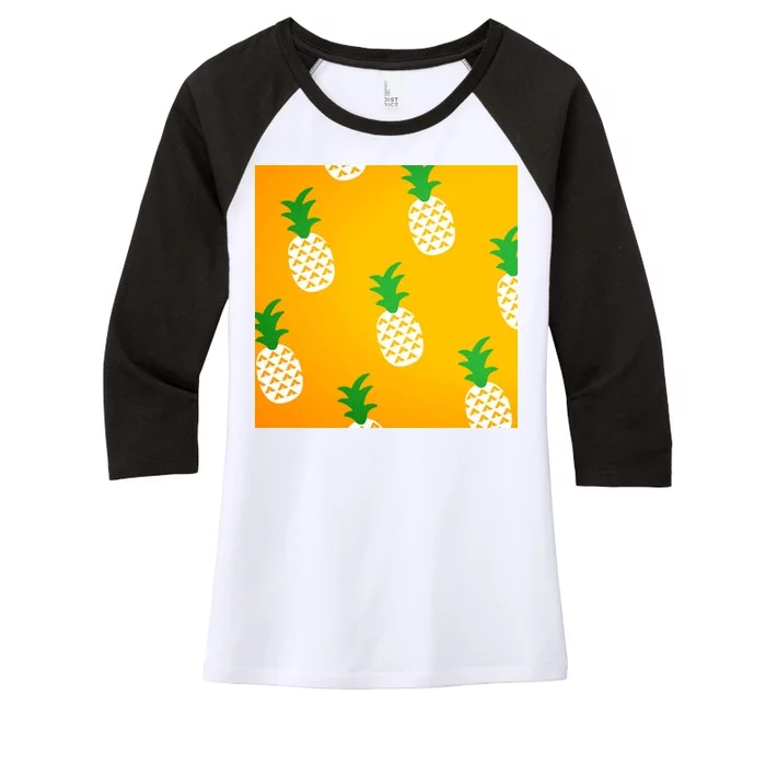 Pineapple Tropical Summer Women's Tri-Blend 3/4-Sleeve Raglan Shirt