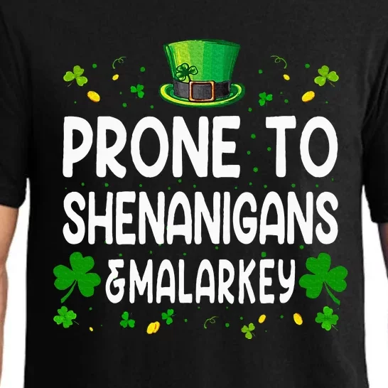 Prone To Shenanigans And Malarkey Funny St Patricks Day 2024 Pajama Set