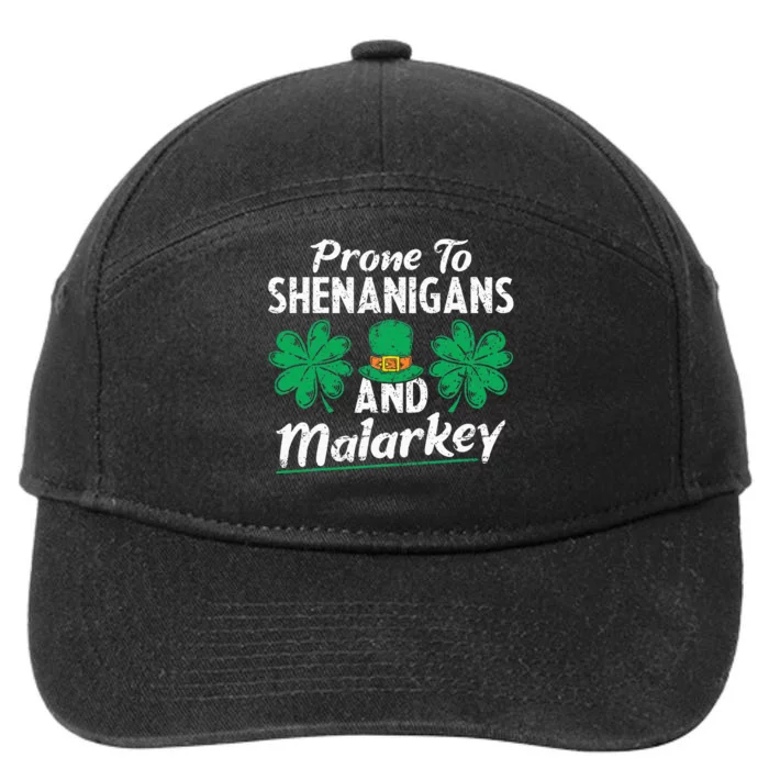 Prone To Shenanigans And Malarkey Clovers Shamrock Vintage 7-Panel Snapback Hat