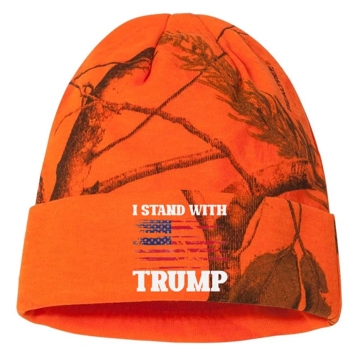 Pro Trump Supporter Trump I Stand With Trump Kati - 12in Camo Beanie