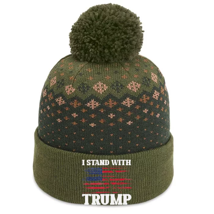 Pro Trump Supporter Trump I Stand With Trump The Baniff Cuffed Pom Beanie