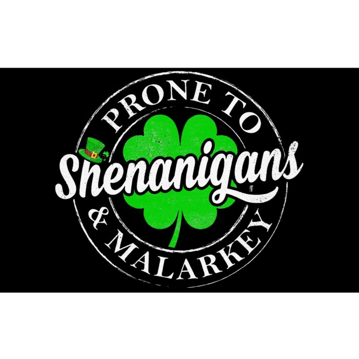 Prone To Shenanigans & Malarkey Fun Clovers St Patrick's Day Bumper Sticker