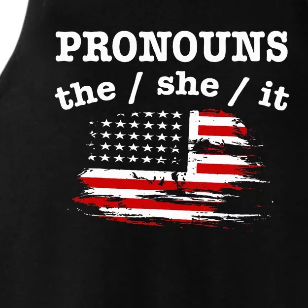 Pronouns The She It Ladies Tri-Blend Wicking Tank