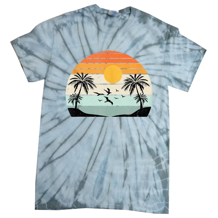 Palm Trees Summer Vacation Beach Sunshine Summer Retro Gifts Tie-Dye T-Shirt