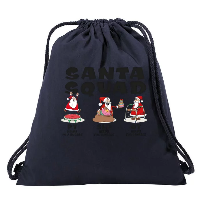 Physical Therapy Santa Squad Christmas Ot Pt Drawstring Bag