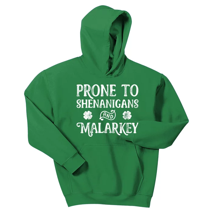 Prone To Shenanigans And Malarkey St Patricks Day Adult Kids Hoodie