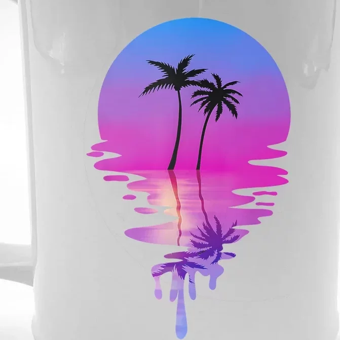 Palm Trees Summer Vacation Beach Retro Palm Trees Front & Back Beer Stein