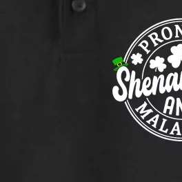 Prone To Shenanigans And Malarkey Shamrock St Patricks Day Dry Zone Grid Performance Polo