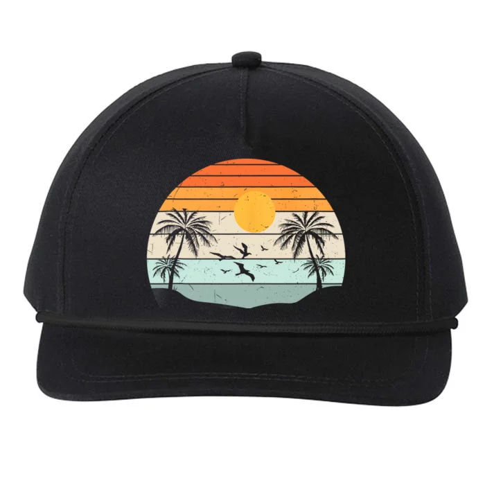 Palm Trees Summer Vacation Beach Sunshine Summer Retro Gifts Snapback Five-Panel Rope Hat