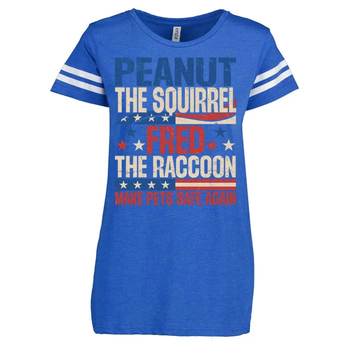 Peanut The Squirrel Fred The Raccoon Make Pets Safe Again Enza Ladies Jersey Football T-Shirt